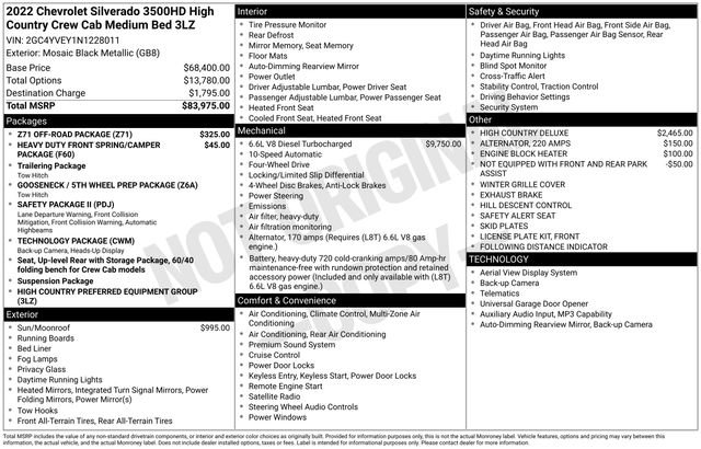 Used 2022 Chevrolet Silverado 3500 High Country w/ Z71 Off-Road Package image 32