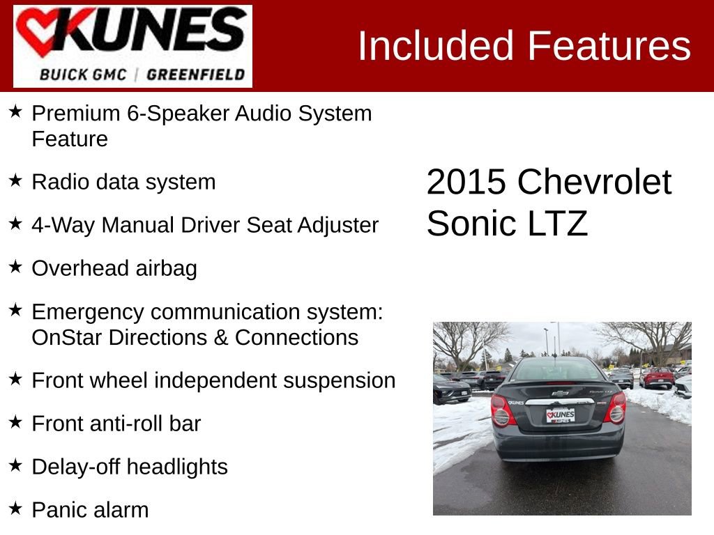 Used 2015 Chevrolet Sonic LTZ image 3