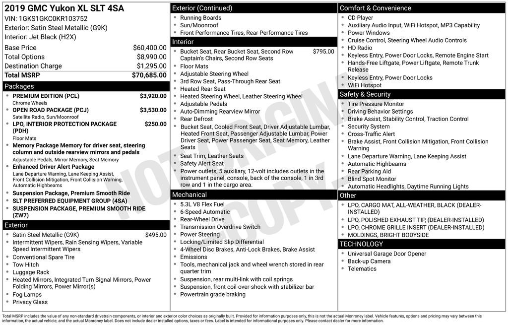 Used 2019 GMC Yukon XL SLT w/ Premium Edition RWD image 27