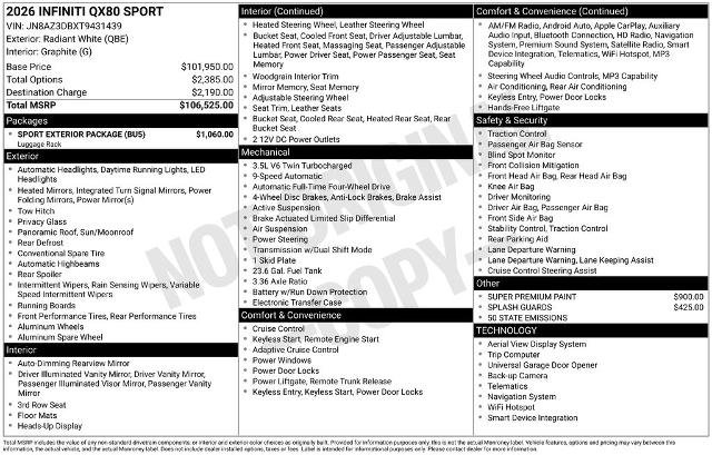 Certified 2026 INFINITI QX80 4WD w/ Sport Exterior Package image 26
