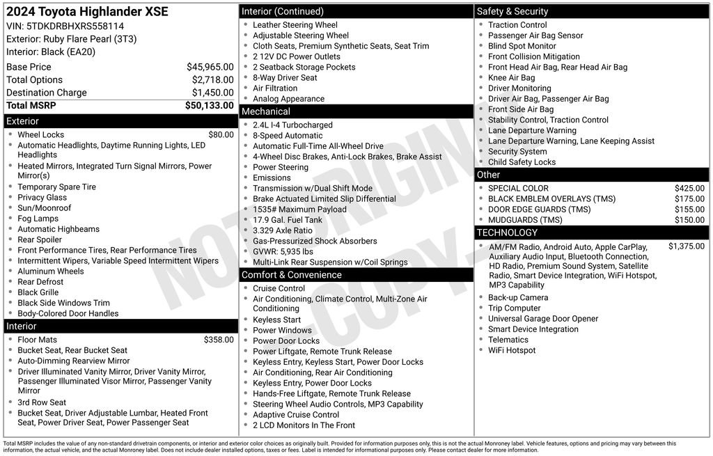 Used 2024 Toyota Highlander XSE AWD/4WD image 2