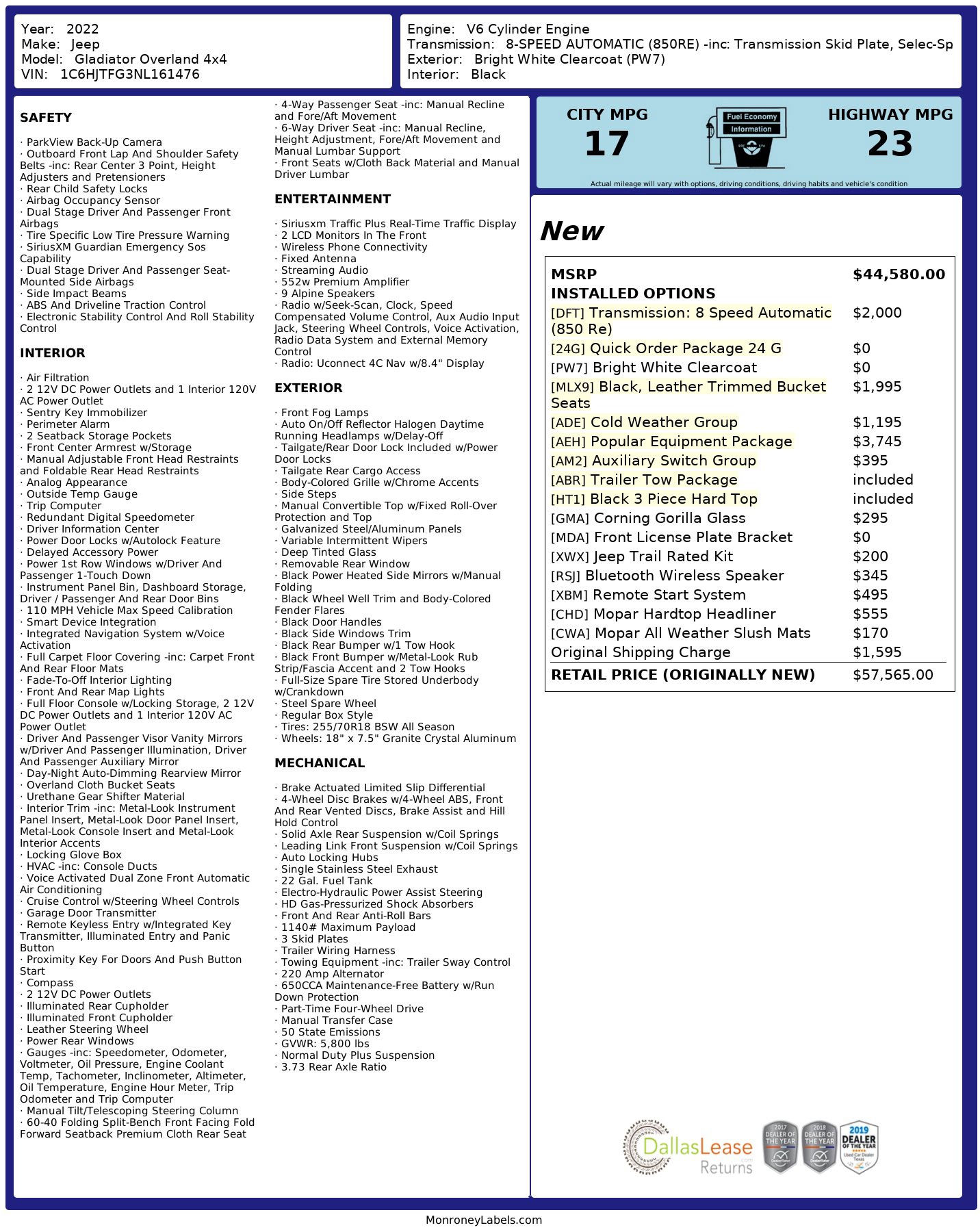 Used 2022 Jeep Gladiator Overland w/ Popular Equipment Package image 2