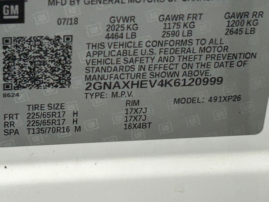 Used 2019 Chevrolet Equinox LS w/ LPO, Floor Liner Package FWD image 17