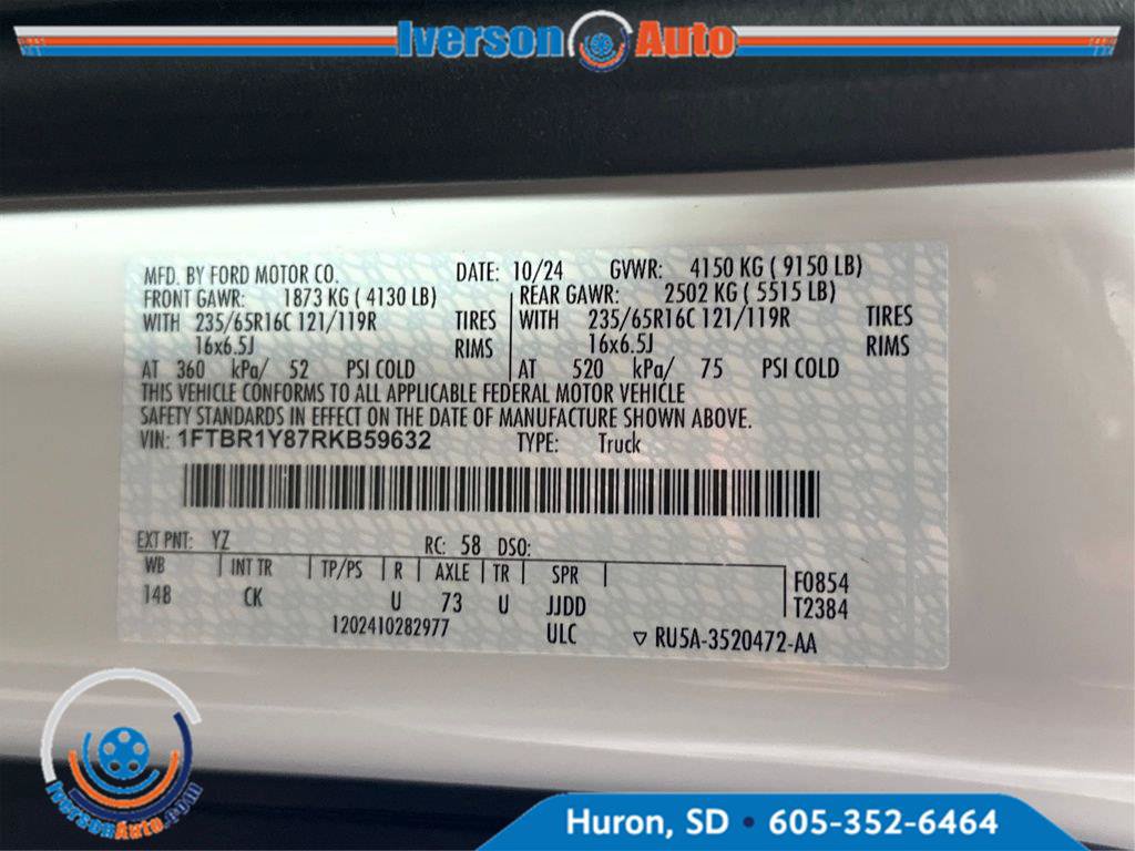 Used 2024 Ford Transit 250 Low Roof w/ Load Area Protection Package RWD image 14