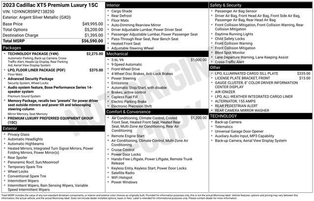 Certified 2023 Cadillac XT5 Premium Luxury w/ Technology Package FWD image 34