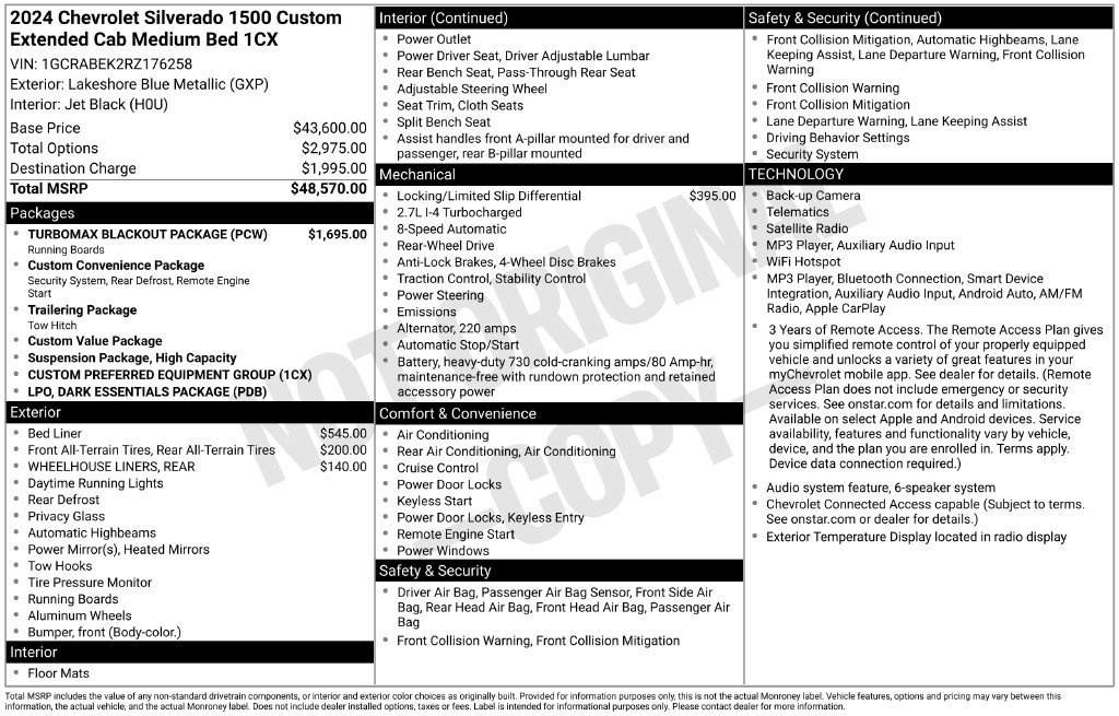 Certified 2024 Chevrolet Silverado 1500 Custom w/ Turbomax Blackout Package RWD image 5