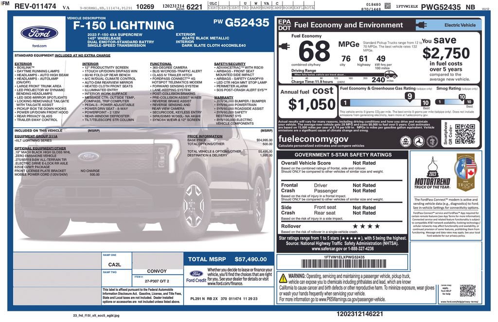 Used 2023 Ford F150 Lightning XLT AWD/4WD image 7