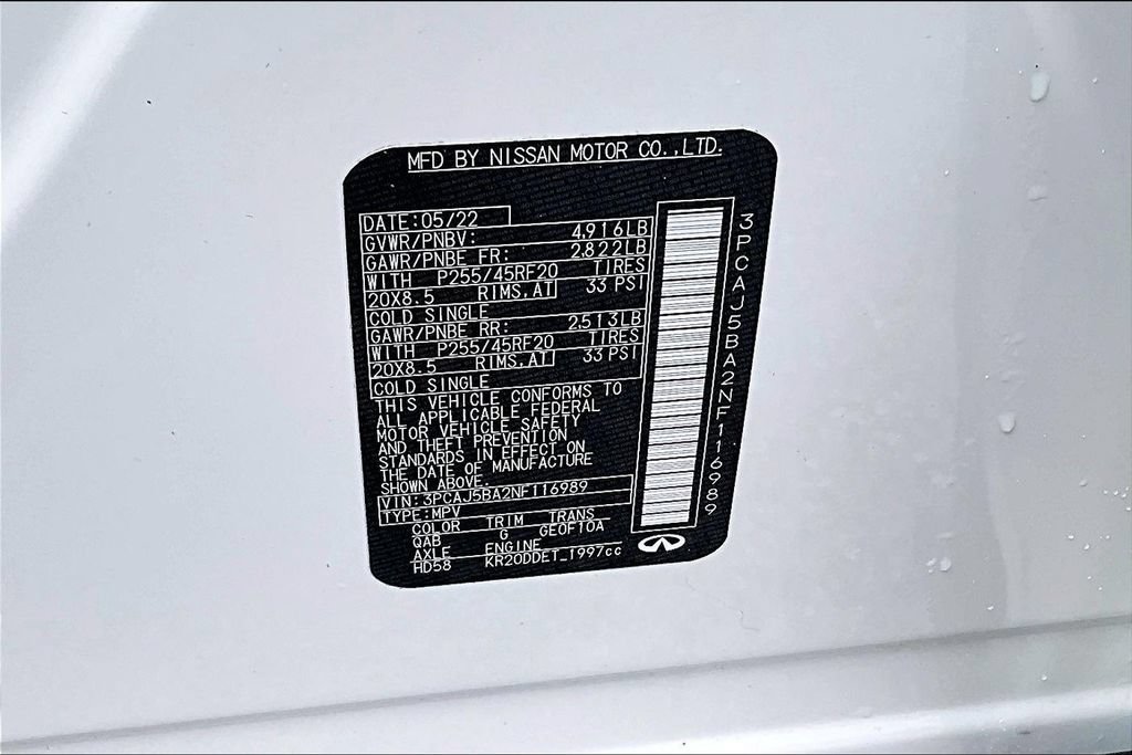 Used 2022 INFINITI QX50 Luxe w/ Appearance Package FWD image 44