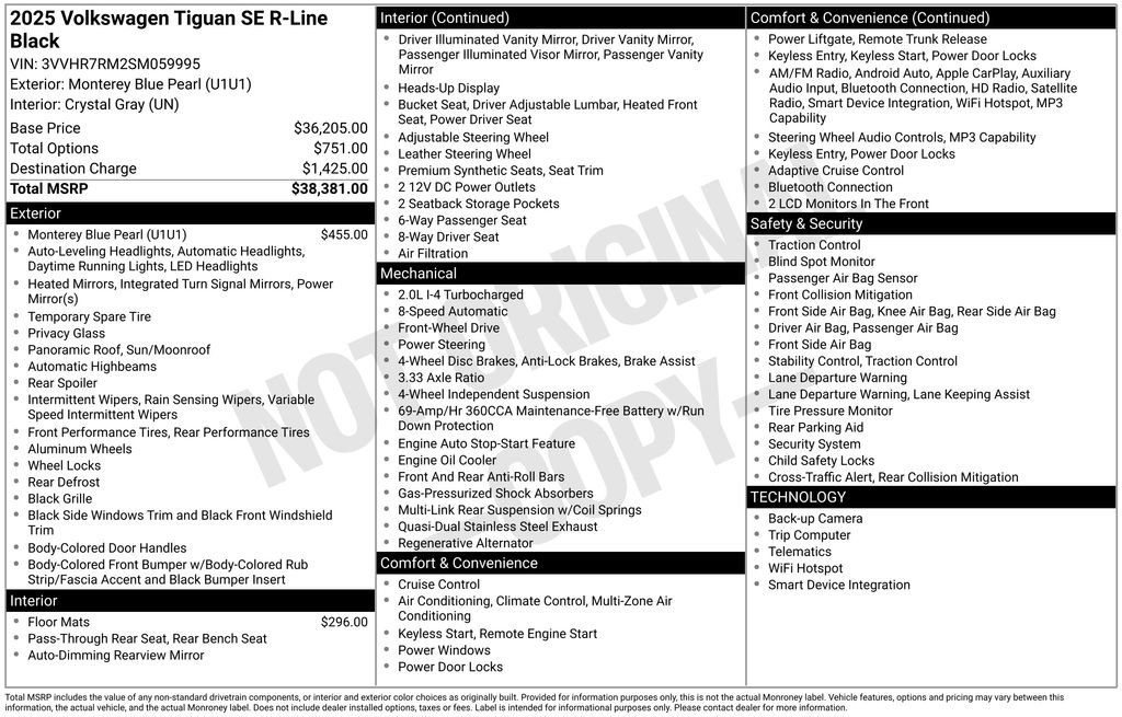 Certified 2025 Volkswagen Tiguan SE R-Line FWD image 8