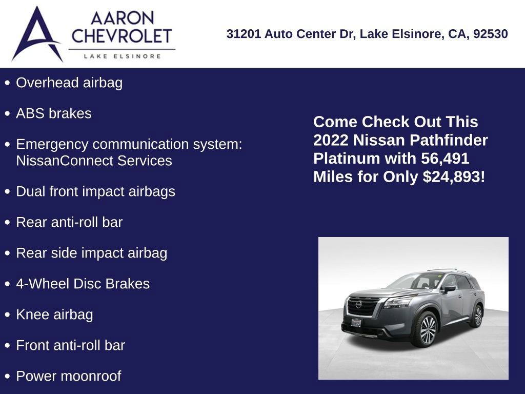 Used 2022 Nissan Pathfinder Platinum w/ Cargo Package image 20