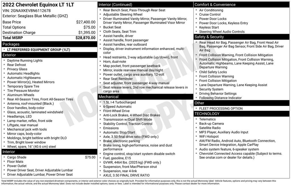 Used 2022 Chevrolet Equinox LT FWD image 25