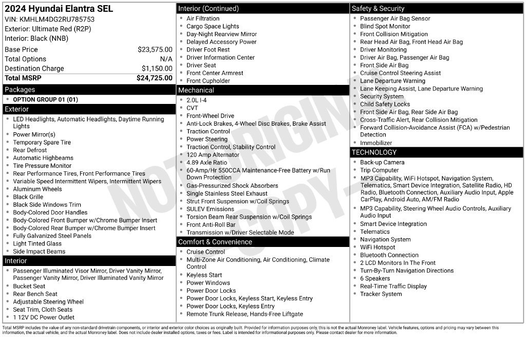 Certified 2024 Hyundai Elantra SEL FWD image 16