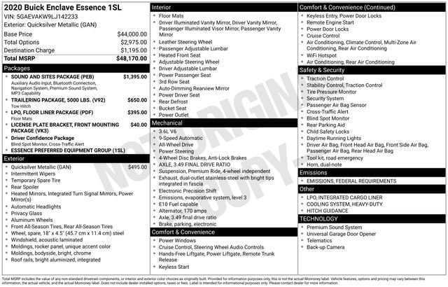 Used 2020 Buick Enclave Essence w/ Sound and Sites Package image 5