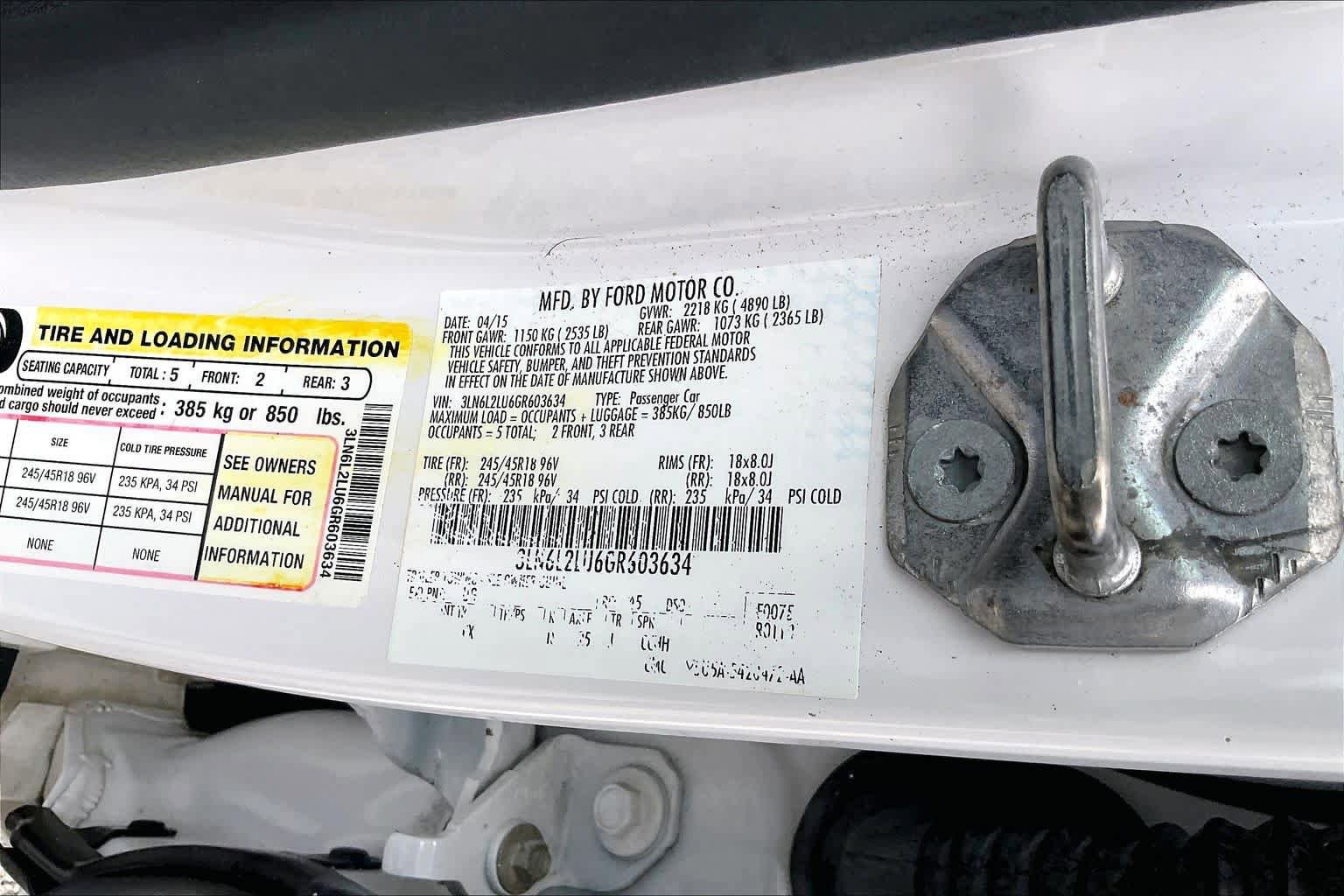 Used 2016 Lincoln MKZ Hybrid w/ Equipment Group 500A Select FWD image 34
