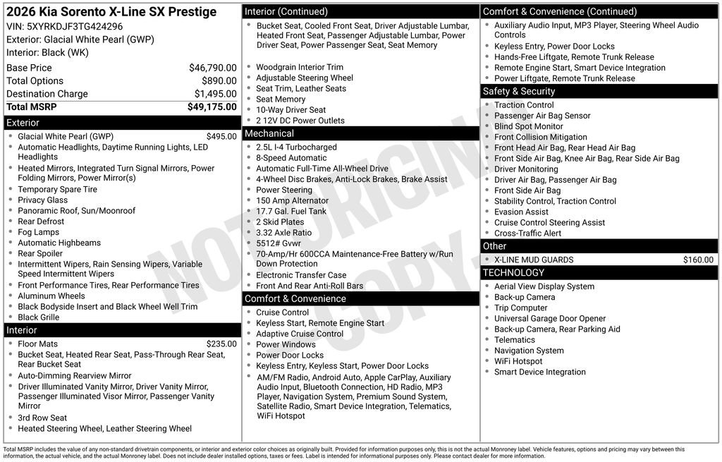 New 2026 Kia Sorento SX Prestige image 4