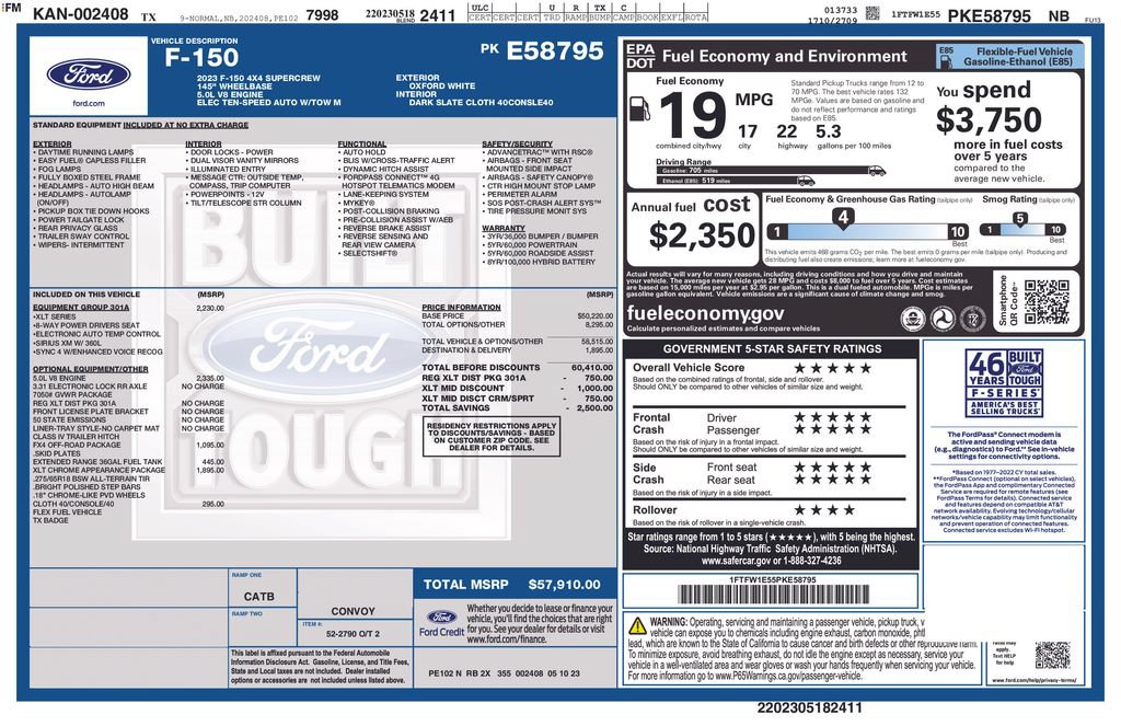 Used 2023 Ford F150 XLT w/ Equipment Group 301A Mid AWD/4WD image 53