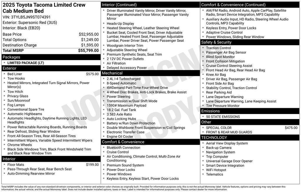 Used 2025 Toyota Tacoma Limited image 4