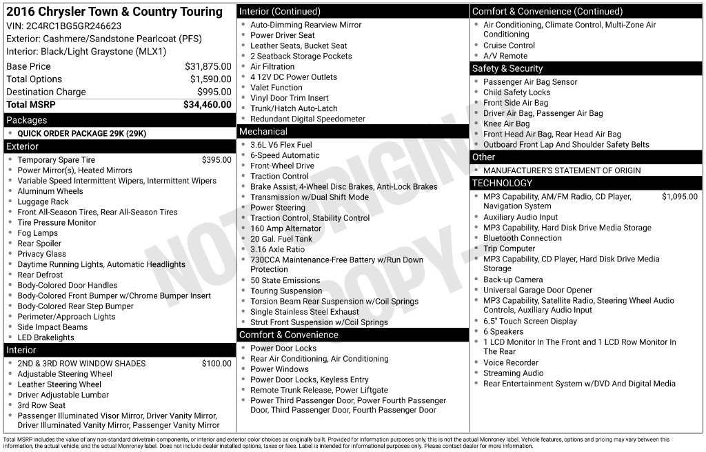Used 2016 Chrysler Town & Country Touring FWD image 10