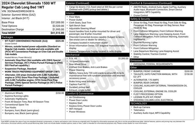 Certified 2024 Chevrolet Silverado 1500 W/T w/ WT Fleet Convenience Package image 33
