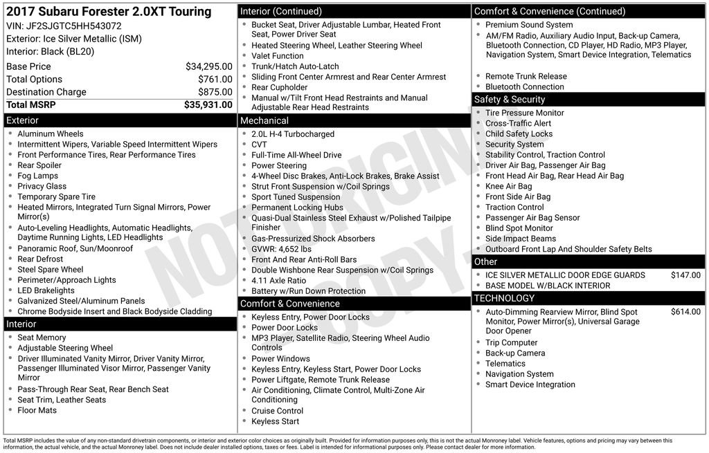 Used 2017 Subaru Forester 2.0XT Touring image 6