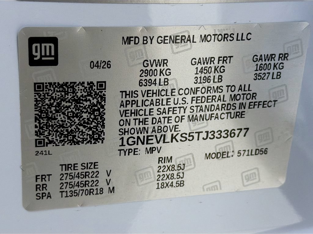 New 2026 Chevrolet Traverse RS w/ LPO, Floor Liner Package AWD/4WD image 29