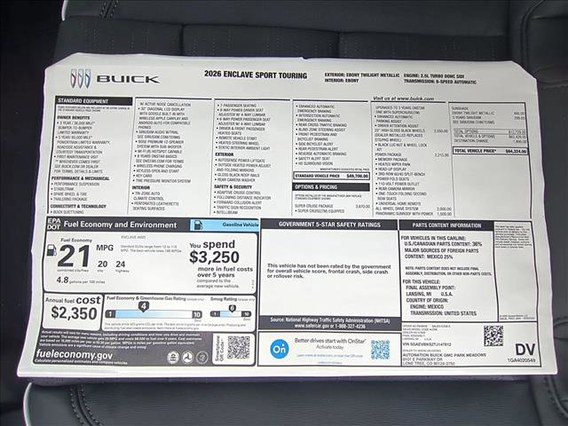 New 2026 Buick Enclave Sport Touring w/ Super Cruise Package image 21
