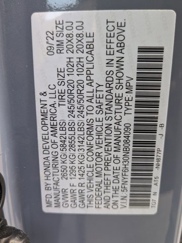 Used 2022 Honda Pilot Sport image 26