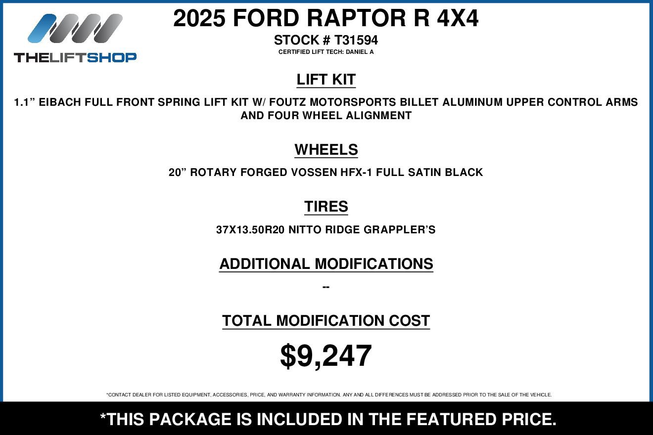 Used 2025 Ford F150 Raptor w/ Equipment Group 803A Raptor R image 2