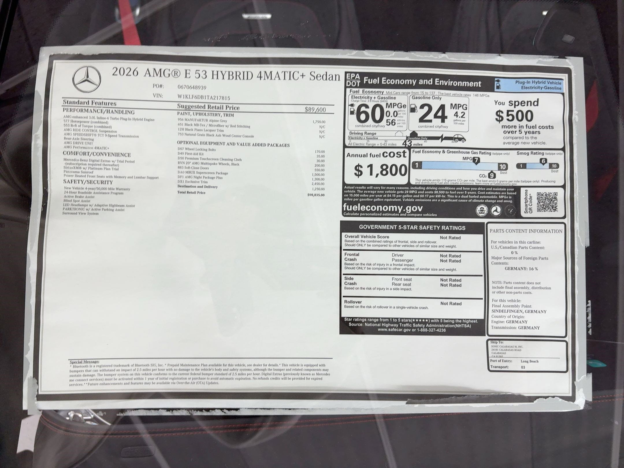 New 2026 Mercedes-Benz E 53 AMG e 4MATIC Sedan image 31