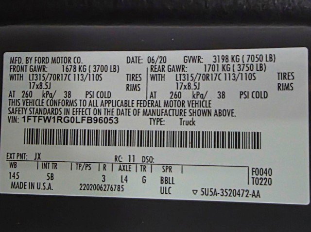 Used 2020 Ford F150 Raptor w/ Equipment Group 802A Luxury image 46