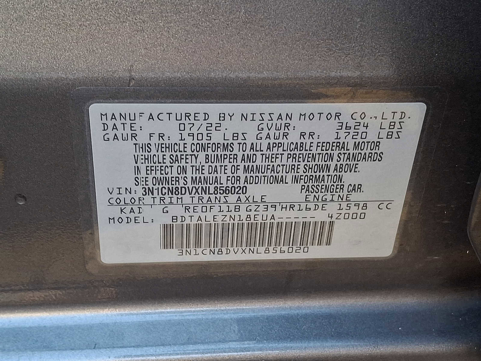 Used 2022 Nissan Versa S image 21