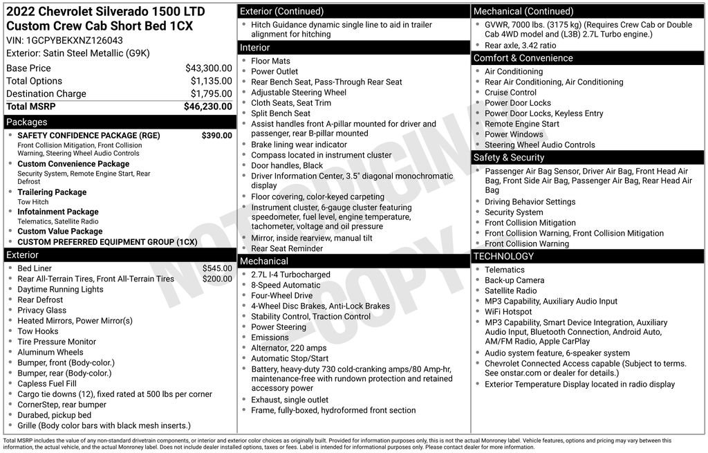 Used 2022 Chevrolet Silverado 1500 Custom w/ Safety Confidence Package AWD/4WD image 6