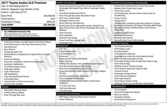 Used 2017 Toyota Avalon XLE Premium image 9