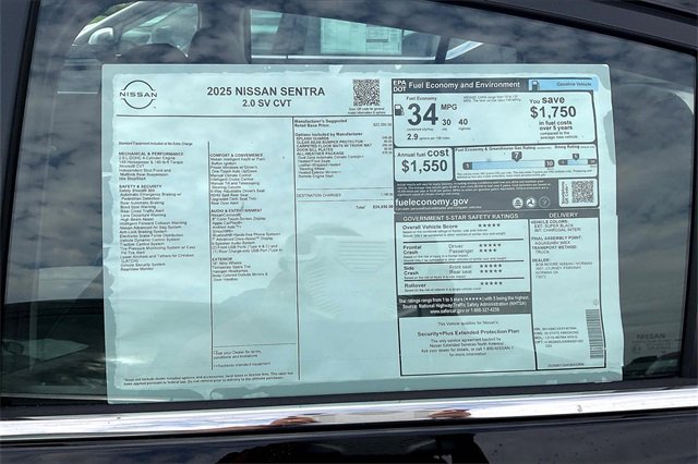 New 2025 Nissan Sentra SV w/ All-Weather Package image 12