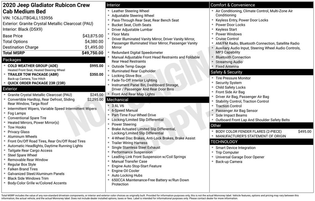 Used 2020 Jeep Gladiator Rubicon w/ Cold Weather Group image 6