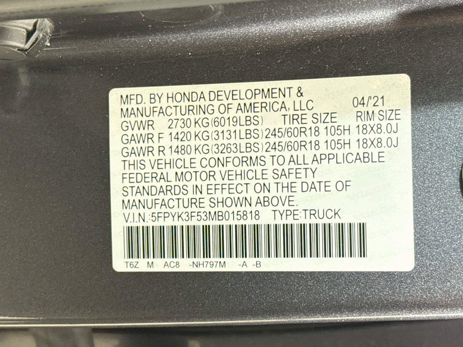 Used 2021 Honda Ridgeline RTL image 38