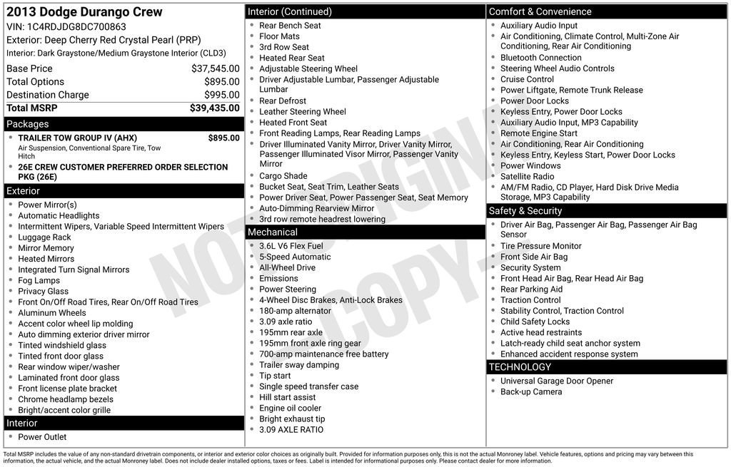 Used 2013 Dodge Durango Crew w/ Trailer Tow Group IV AWD/4WD image 44