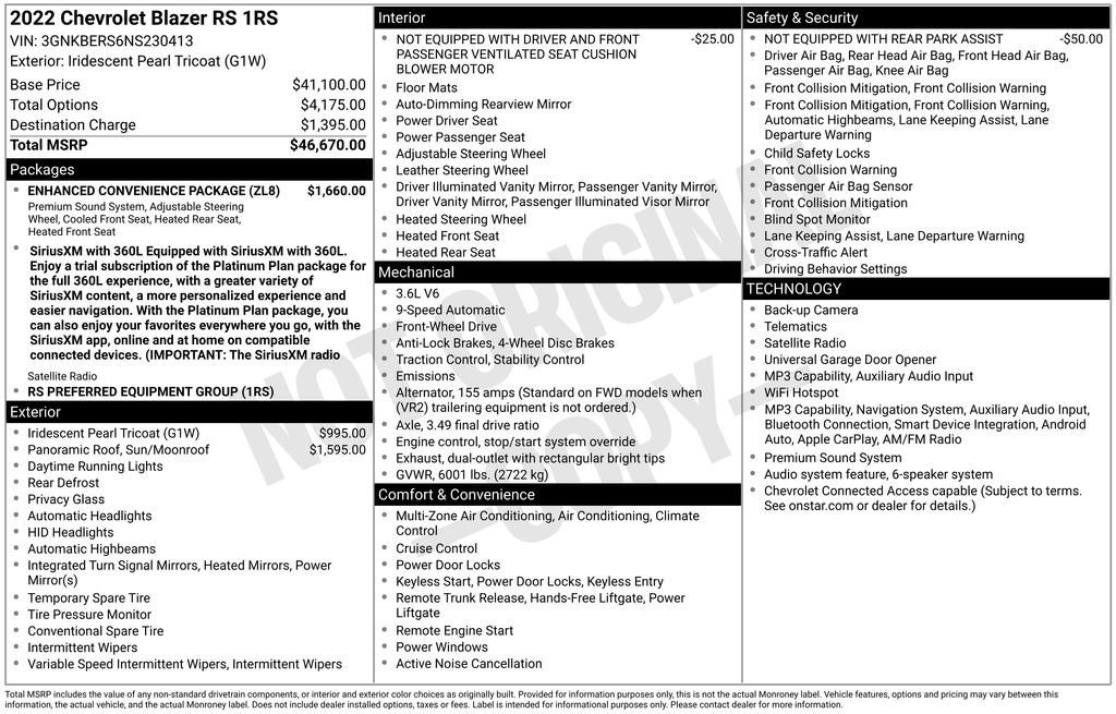 Used 2022 Chevrolet Blazer RS w/ Enhanced Convenience Package FWD image 31
