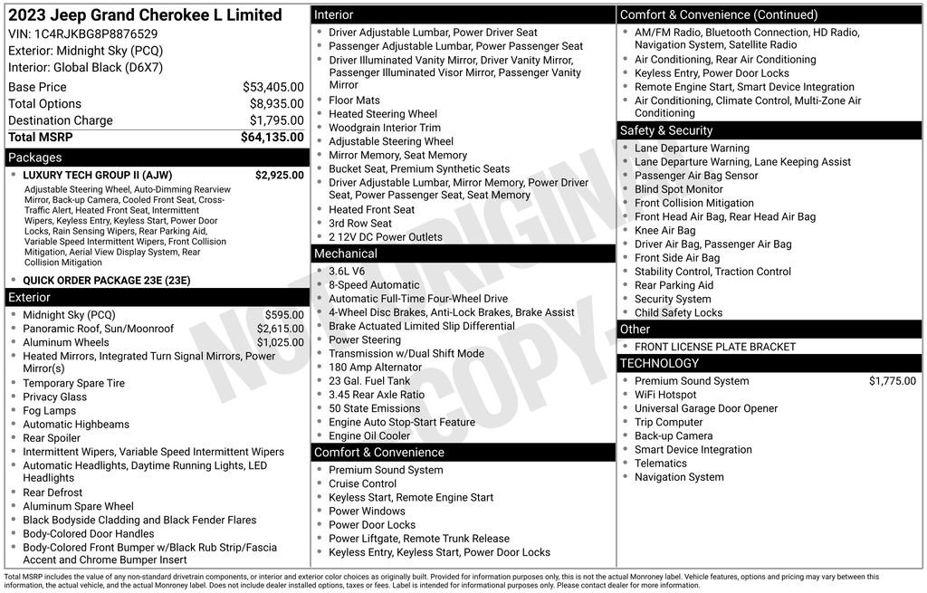 Used 2023 Jeep Grand Cherokee L Limited w/ Luxury Tech Group II AWD/4WD image 4