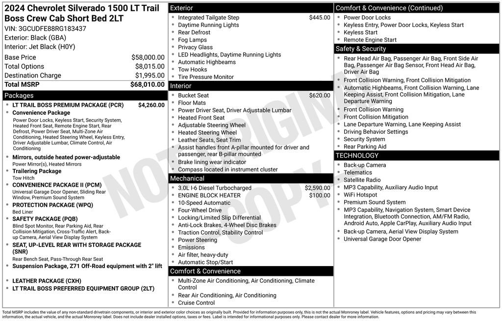 Used 2024 Chevrolet Silverado 1500 LT Trail Boss w/ LT Trail Boss Premium Package AWD/4WD image 6