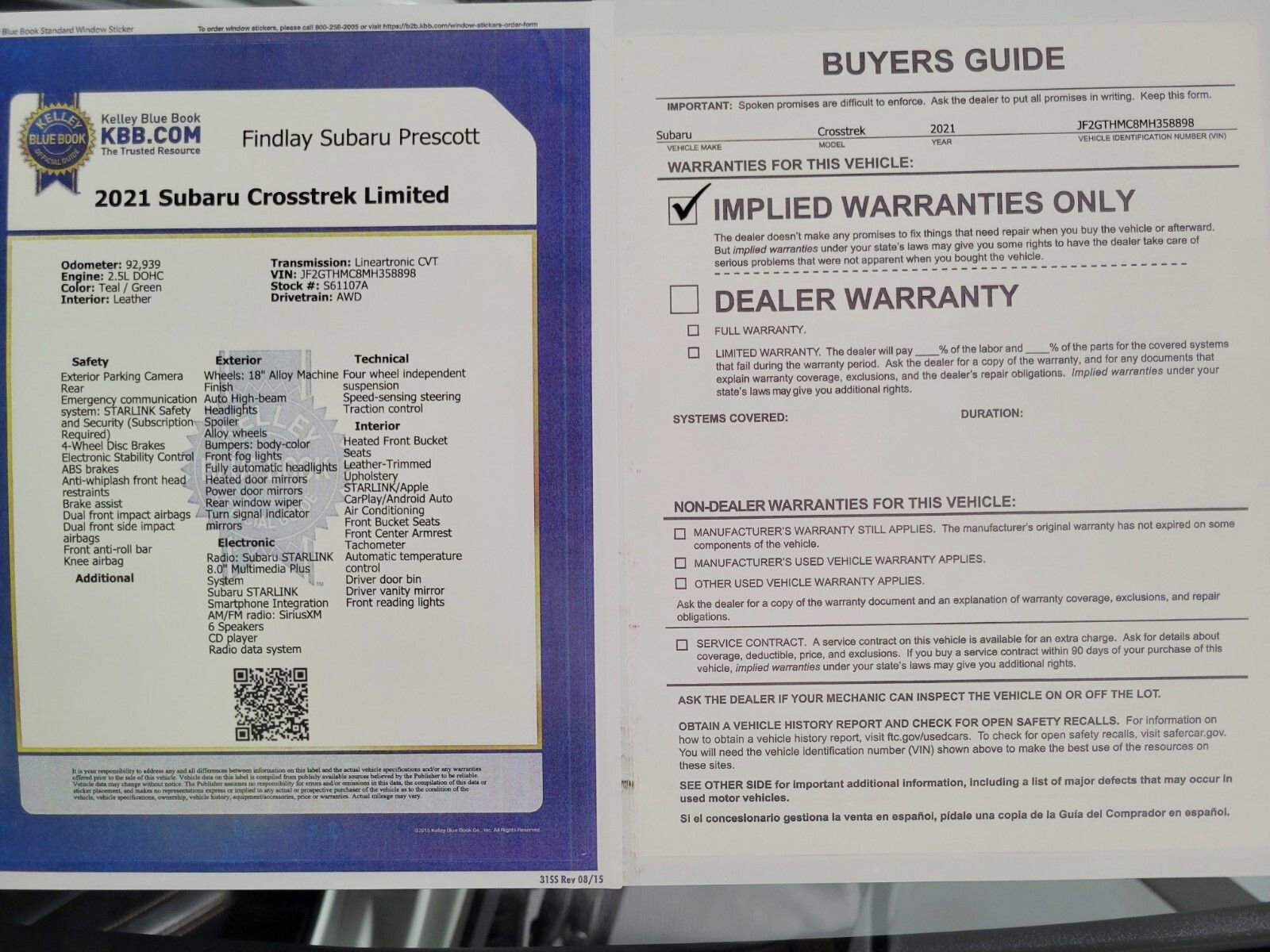 Used 2021 Subaru Crosstrek 2.5i Limited w/ Popular Package #2 image 33