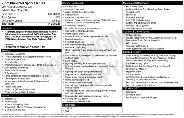 Used 2022 Chevrolet Spark LS image 14