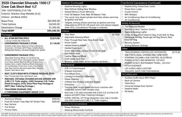 Certified 2020 Chevrolet Silverado 1500 LT w/ All-Star Edition AWD/4WD image 4