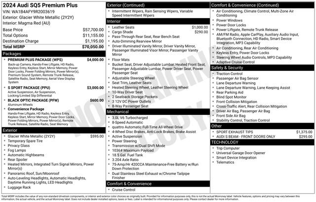 Certified 2024 Audi SQ5 Premium Plus w/ Premium Plus Package AWD/4WD image 43