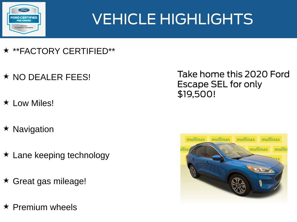 Certified 2020 Ford Escape SEL image 13