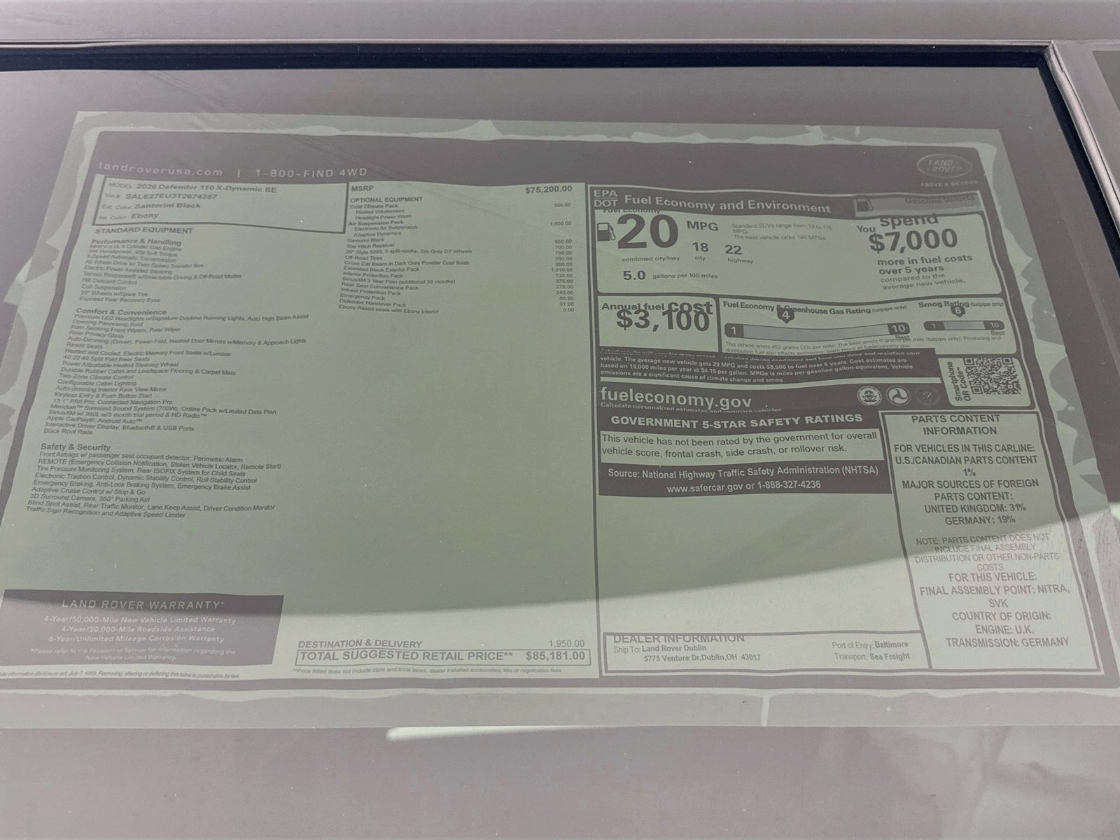 New 2026 Land Rover Defender 110 X-Dynamic SE AWD/4WD image 48
