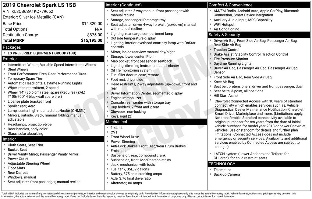 Used 2019 Chevrolet Spark LS image 11