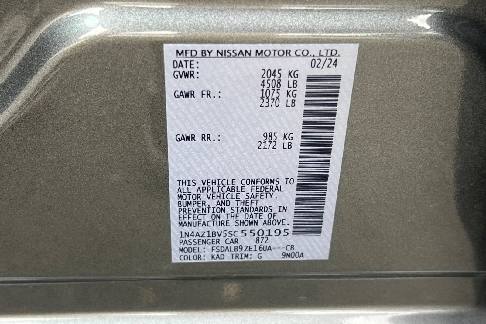 Certified 2025 Nissan Leaf S FWD image 35
