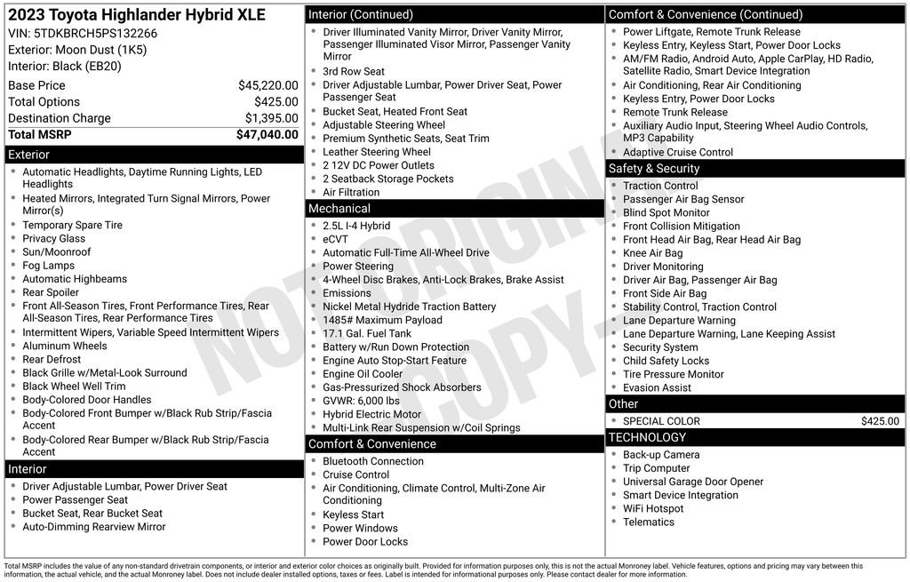 Used 2023 Toyota Highlander XLE AWD/4WD image 6