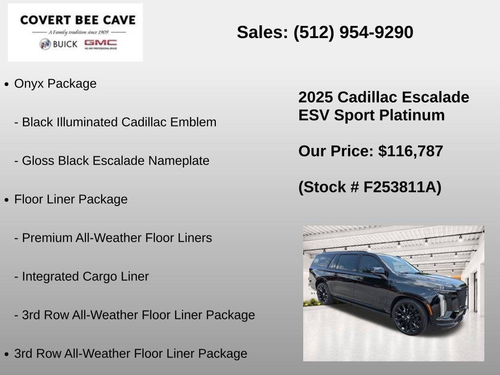 Used 2025 Cadillac Escalade ESV Sport Platinum w/ LPO, ONYX Package AWD/4WD image 30